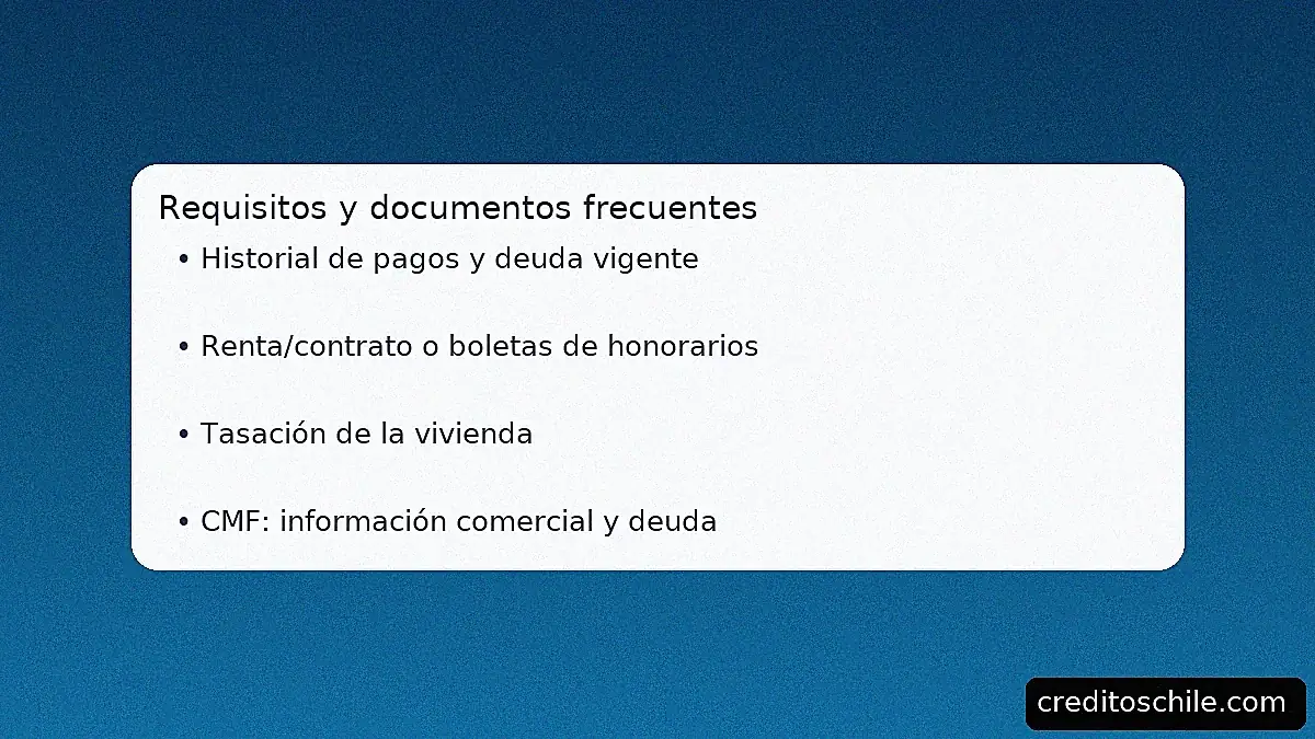 Requisitos para refinanciar un crédito hipotecario: historial de pago, renta, tasación y antecedentes comerciales (CMF) – creditoschile.com