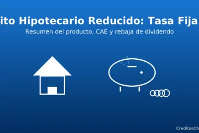 Crédito Hipotecario Reducido Tasa Fija Plus en Chile: resumen del producto, CAE y rebaja de dividendo