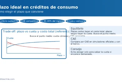 Plazo ideal en créditos de consumo: curva de equilibrio entre cuota mensual y costo total (CTC) para elegir el punto medio — creditoschile.com