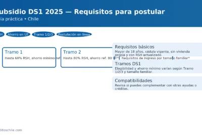 Subsidio DS1 2025 en Chile: requisitos básicos y tramos 1, 2 y 3 con criterios de RSH y ahorro — creditoschile.com