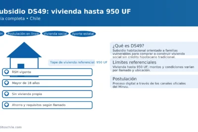 Subsidio DS49 para vivienda hasta 950 UF en Chile: requisitos base (RSH, mayor de 18, sin vivienda) y postulación en línea — creditoschile.com