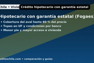 Hipotecario con garantía estatal Fogaes en Chile — cobertura del aval hasta 60% del precio, topes en UF y ventajas para acceder a vivienda.