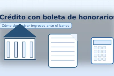 éditos con boleta de honorarios con íconos de banco, documento y calculadora; orientado a explicar cómo demostrar ingresos ante una entidad financiera