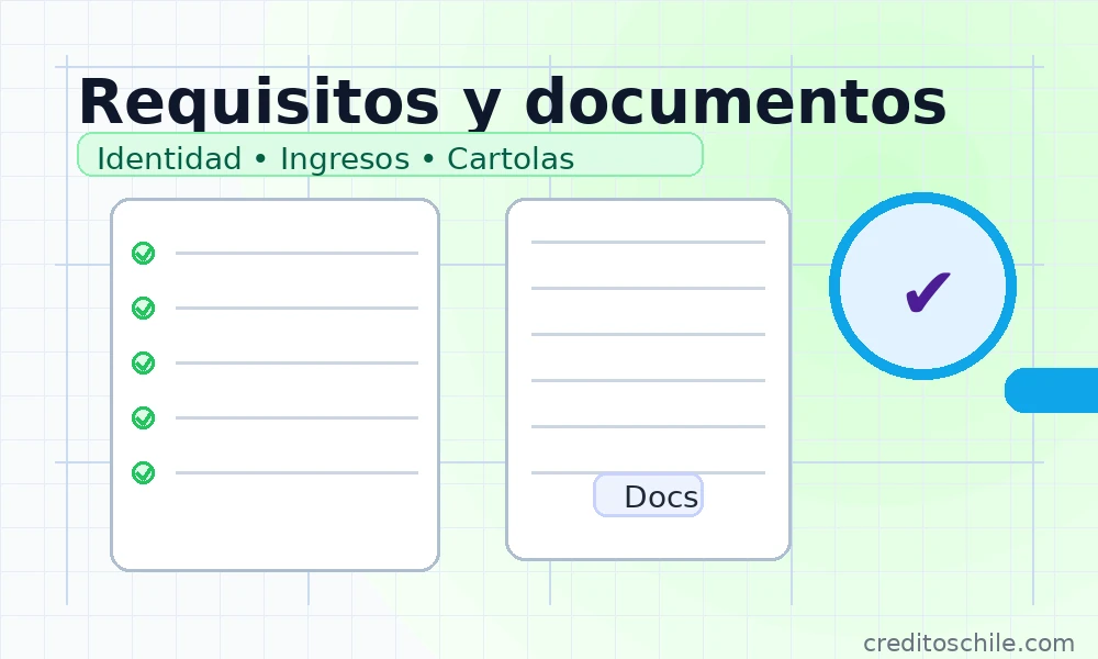 Requisitos y documentos (identidad, ingresos, cartolas)