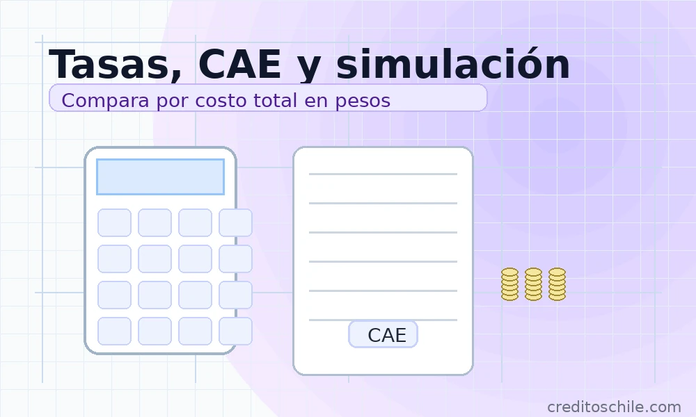Tasas y CAE en crédito de consumo: simulación y costo total