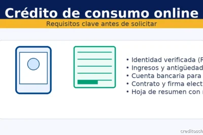 Crédito de consumo online: requisitos clave, verificación de identidad, contrato digital y hoja de resumen