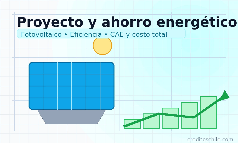 Proyecto y ahorro energético (FV, eficiencia, CAE, costo total)