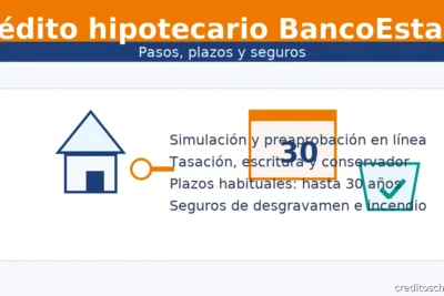 “Crédito hipotecario BancoEstado: pasos, plazos hasta 30 años y seguros obligatorios