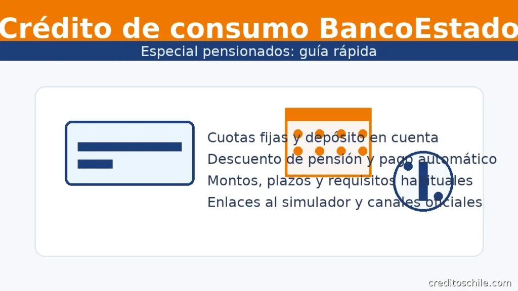 Crédito de consumo BancoEstado para pensionados: cuotas, depósito y descuento de pensión