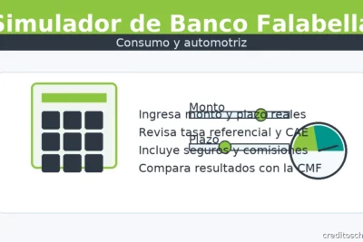Simulador de Banco Falabella: monto, plazo y CAE para crédito de consumo o automotriz