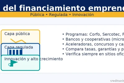 Mapa del financiamiento emprendedor en Chile: capa pública, sistema financiero regulado e innovación, con ejemplos de programas